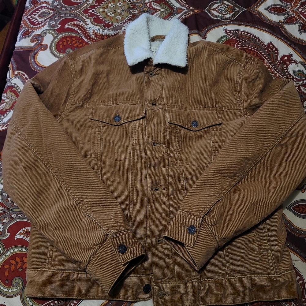 Fleece corduroy tan jacket